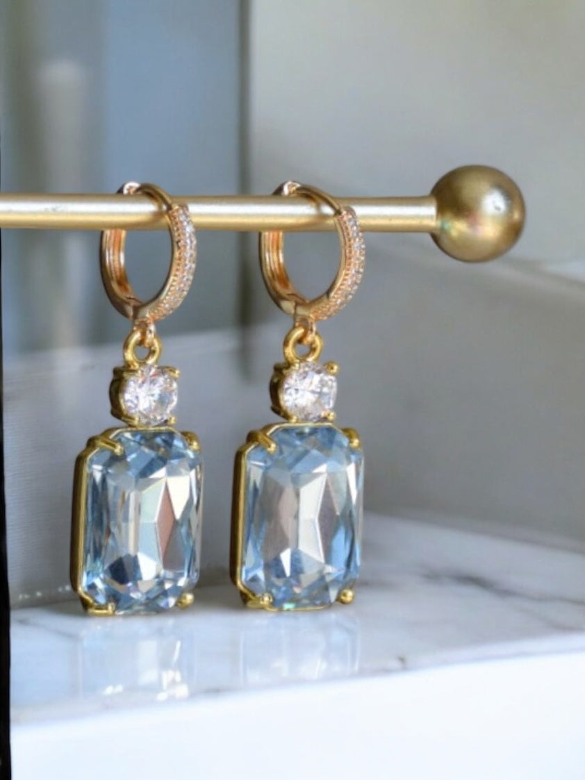 Blue crystal earrings