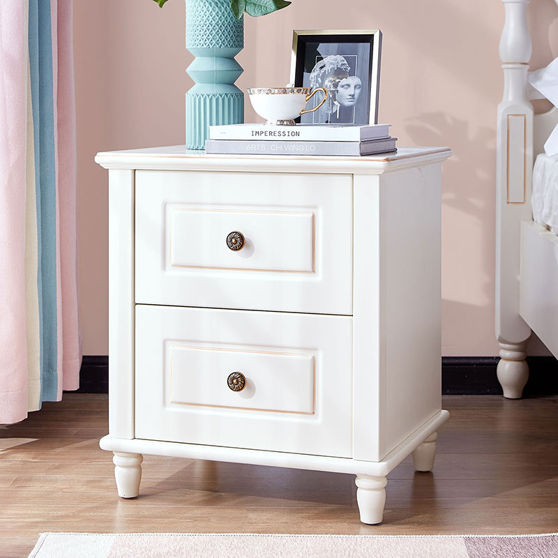 American Minimalist White Bedside Cabinet-4