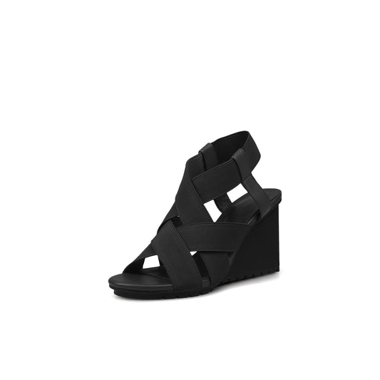 Weave Open Toe Ankle-Strap Wedges-1