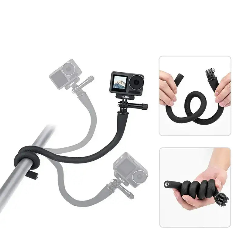 Telesin Flexible Mount - Flexibelt Svanhalsfäste 1/4" till GoPro