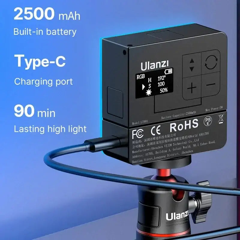 Ulanzi VL49RGB Pro – Kompakt belysning för foto & video med RGB, magnetfäste och full kontroll