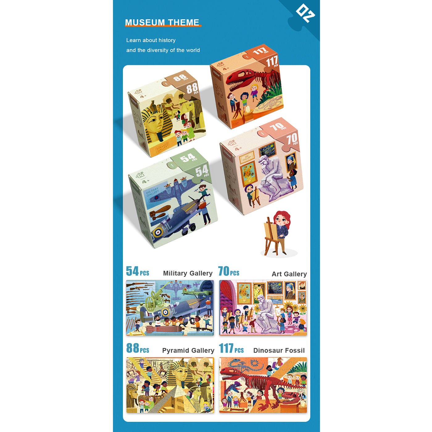 4 In 1 My Visit To The Museum Puzzle Set 329pcs-1