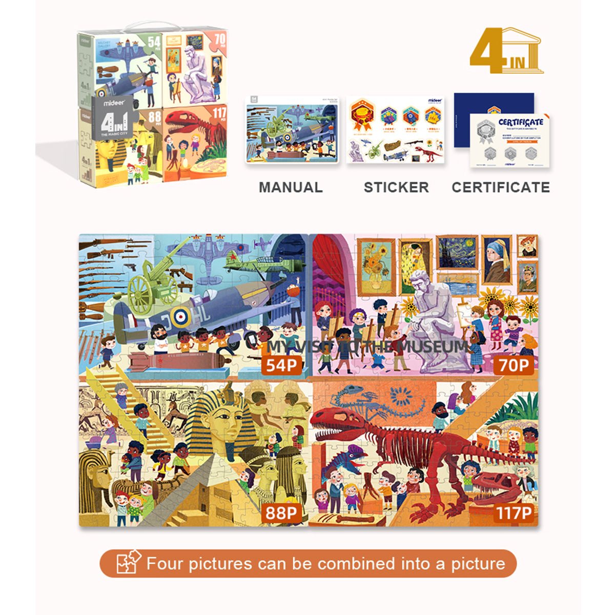 4 In 1 My Visit To The Museum Puzzle Set 329pcs-2
