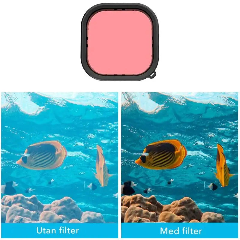 Telesin Färgfilter Röd + Ljusröd + Lila till Hero13/12/11/10/9 Black i vattentätt skal - Paket