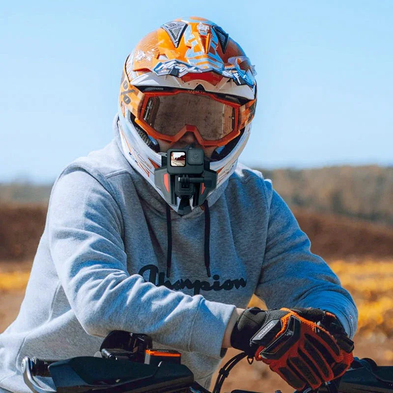 Telesin Fäste für hjälm vid haka - GoPro-fäste - Vikbar