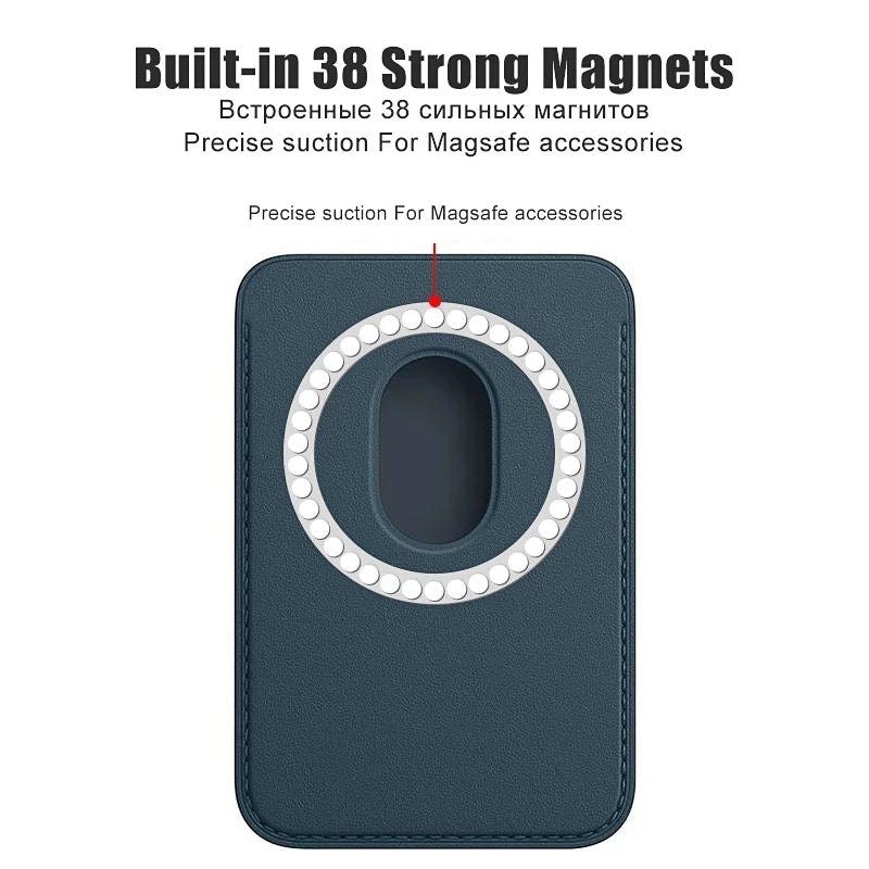 Magnetischer iPhone-Kartenhalter aus Leder für MagSafe