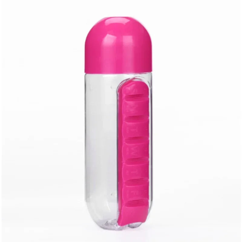 Wasserflasche mit Pillenorganizer
