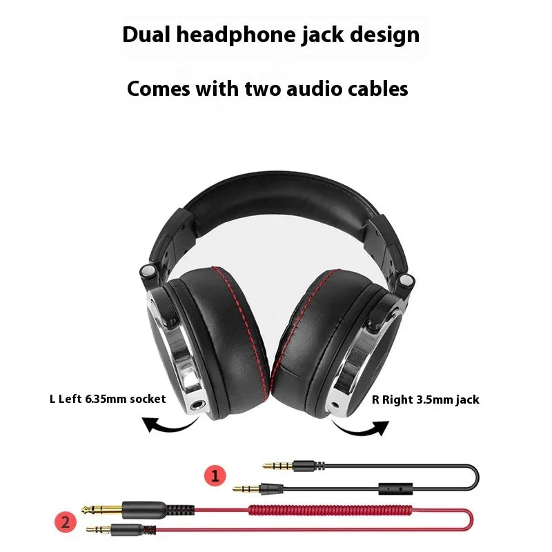 Three-Frequency Balanced Head-Mounted Over-Ear Wired Headphones