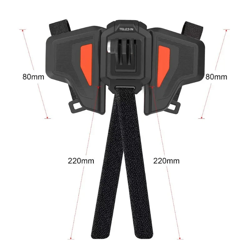 Telesin Fäste für hjälm vid haka - GoPro-fäste - Vikbar