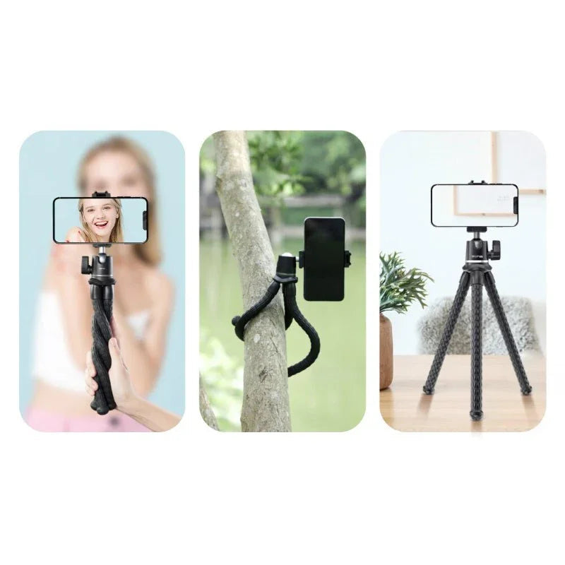 Telesin Tripod flexibelt 360 grader kulledshuvud 1/4" skruv / Mobilhållare / Tillbehörssko - Bläckfisk