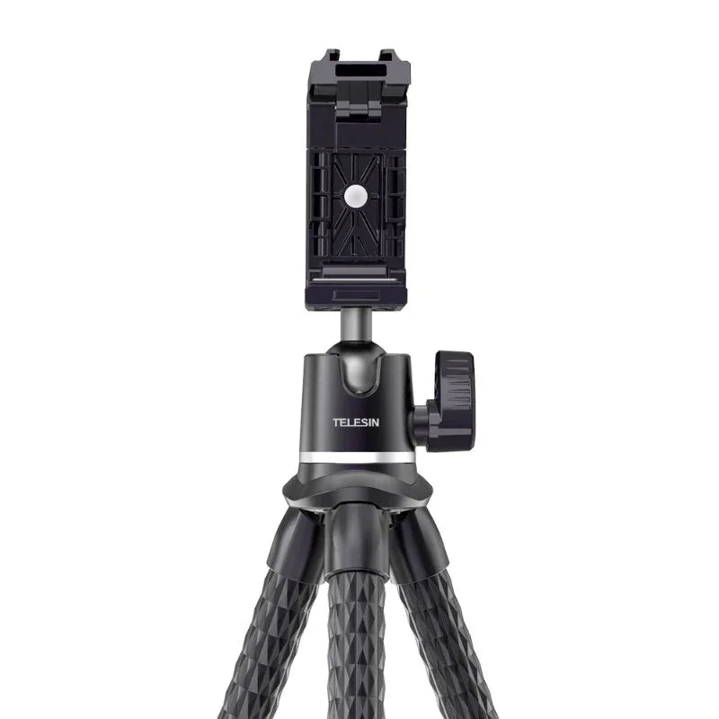 Telesin Tripod flexibelt 360 grader kulledshuvud 1/4" skruv / Mobilhållare / Tillbehörssko - Bläckfisk