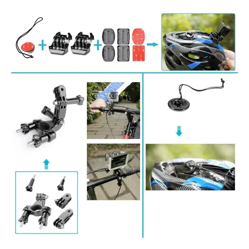 50 i 1 tillbehörskit / 50 tillbehör GoPro / stor förvaringsväska