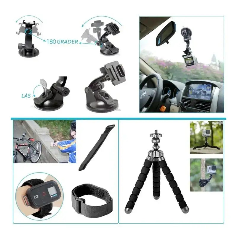 50 i 1 tillbehörskit / 50 tillbehör GoPro / stor förvaringsväska