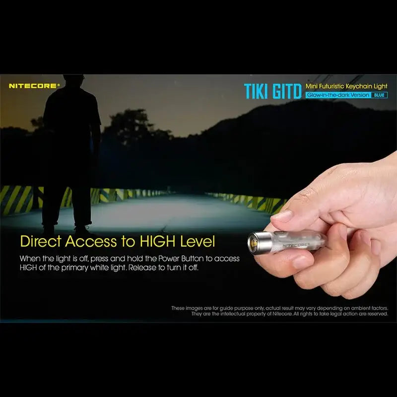 Nitecore TIKI GITD Blue Nyckelringslampa USB-C - 300lm