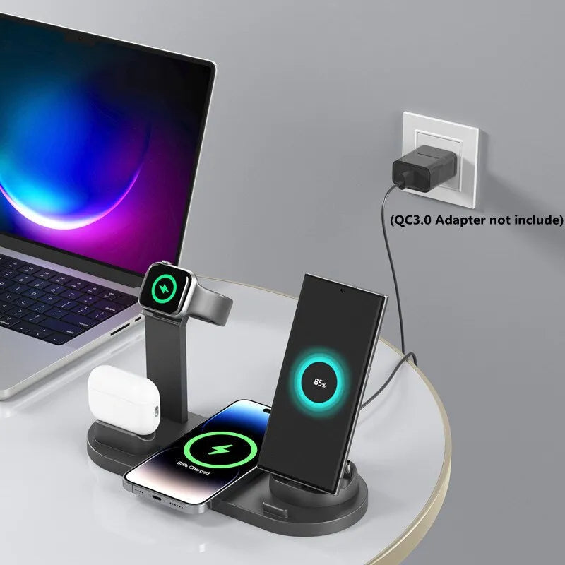 Wireless Charger 5 in 1 Fast Charging Dock for iPhone 16/15/1413/12/11 Pro Max/ Samsung Airpods 3/2/ Pro Apple Watch Ultra 8 7 6