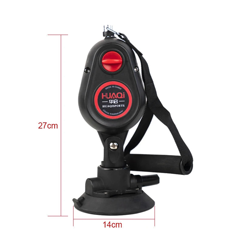 Fitness-Zugseiltrainer mit Saugnapf