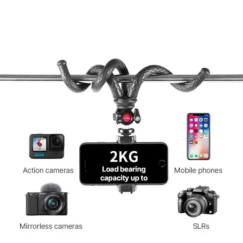 Ulanzi FT-01 Tripod flexibelt 360 grader kulledshuvud 1/4" skruv / Mobilhållare / Tillbehörssko - Bläckfisk
