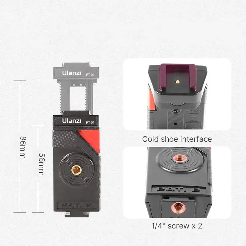 Ulanzi FT-01 Tripod flexibelt 360 grader kulledshuvud 1/4" skruv / Mobilhållare / Tillbehörssko - Bläckfisk