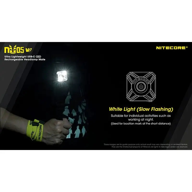Nitecore NU05 V2 – Ultralätt säkerhetsficklampa med USB-C och 5 ljuslägen (40lm)