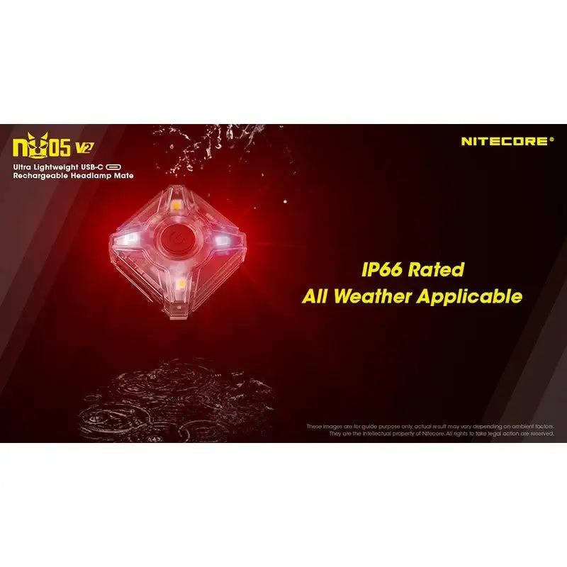 Nitecore NU05 V2 – Ultralätt säkerhetsficklampa med USB-C och 5 ljuslägen (40lm)
