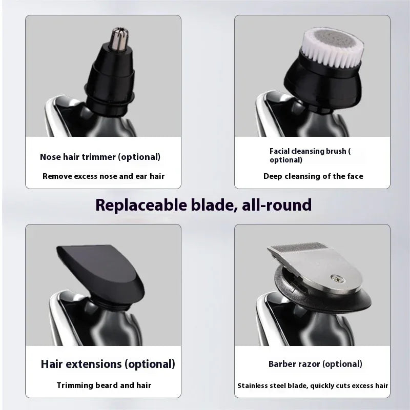 Intelligent Digital Display Four-In-One Electric Rechargeable Waterproof Shaver