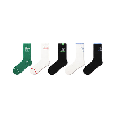 Universal Truth All-season Unisex 5pcs Active Crew Socks Set-0