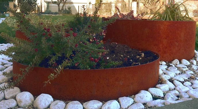 Odlingslåda Rund Corten