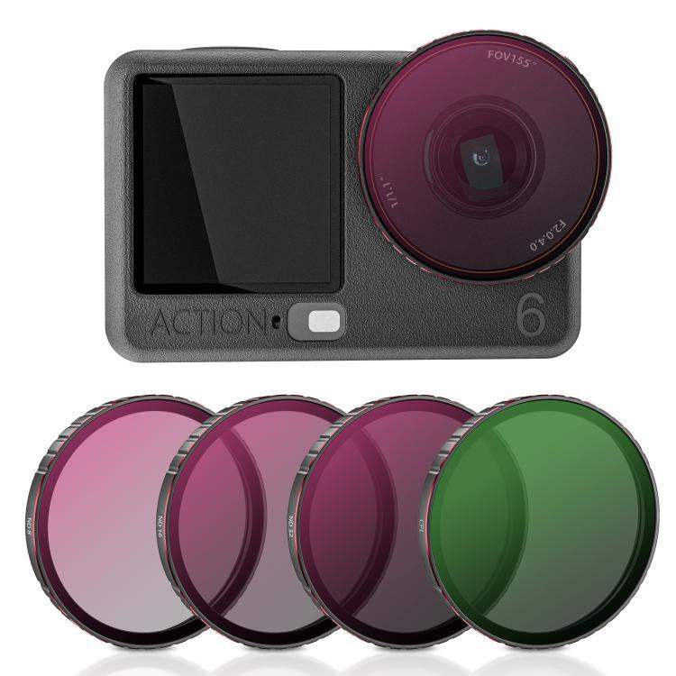 For DJI Osmo Action 6 STARTRC 4 in 1 CPL ND8 ND16 ND32 Camera Lens Filter, For DJI Osmo Action 6