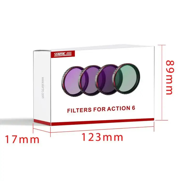 For DJI Osmo Action 6 STARTRC 4 in 1 CPL ND8 ND16 ND32 Camera Lens Filter, For DJI Osmo Action 6