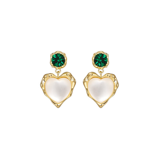 Eden Love Drop Green Earrings-0
