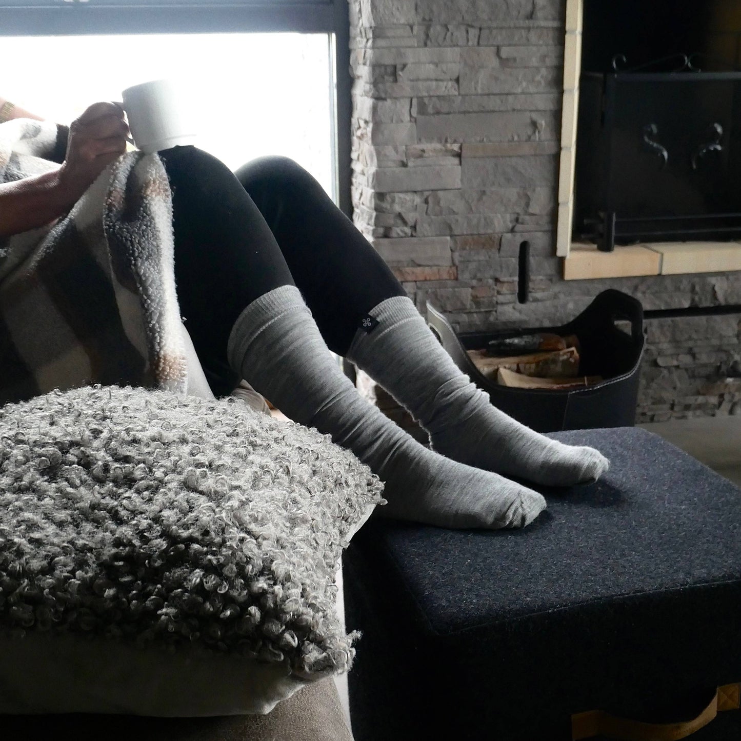 Ridstrumpa Allround Stengrå 75% Merinoull