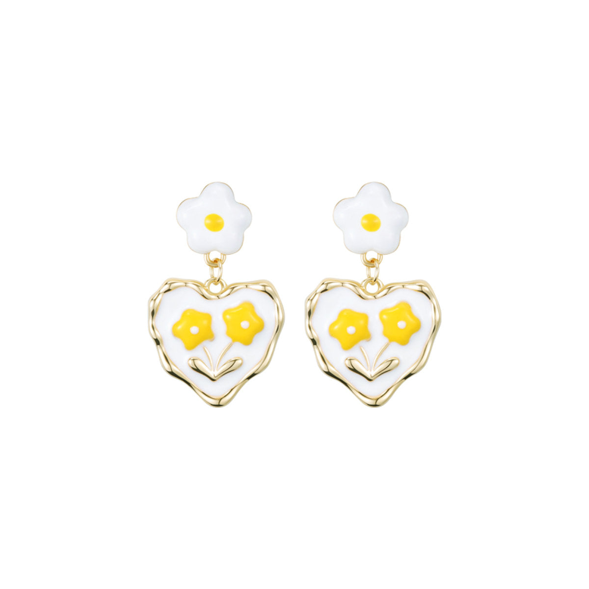 Floral Egg White Earrings-0
