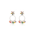 Cressida Beaded Hoop Rainbow Earrings-0