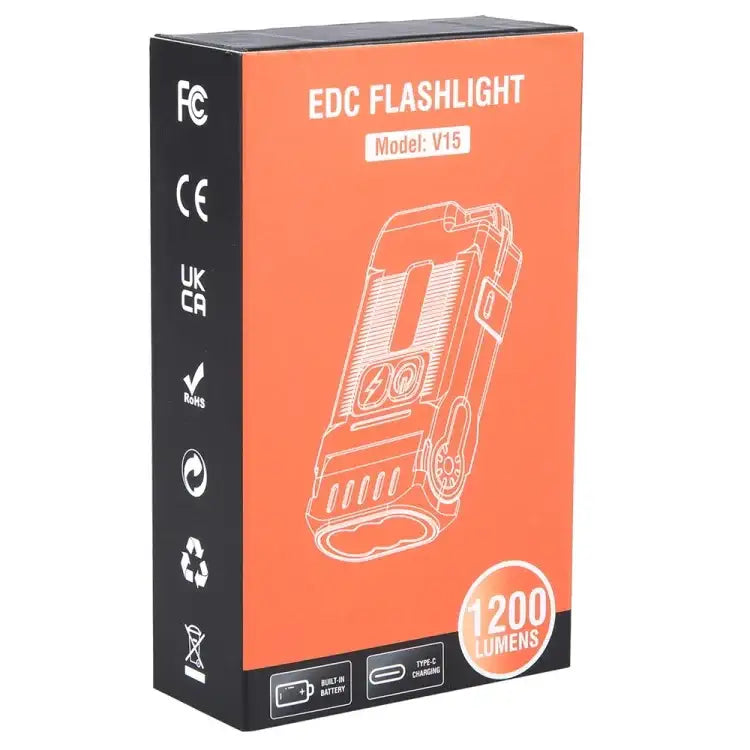 V15 EDC Ficklampa Multi-funktions Arbetslampa