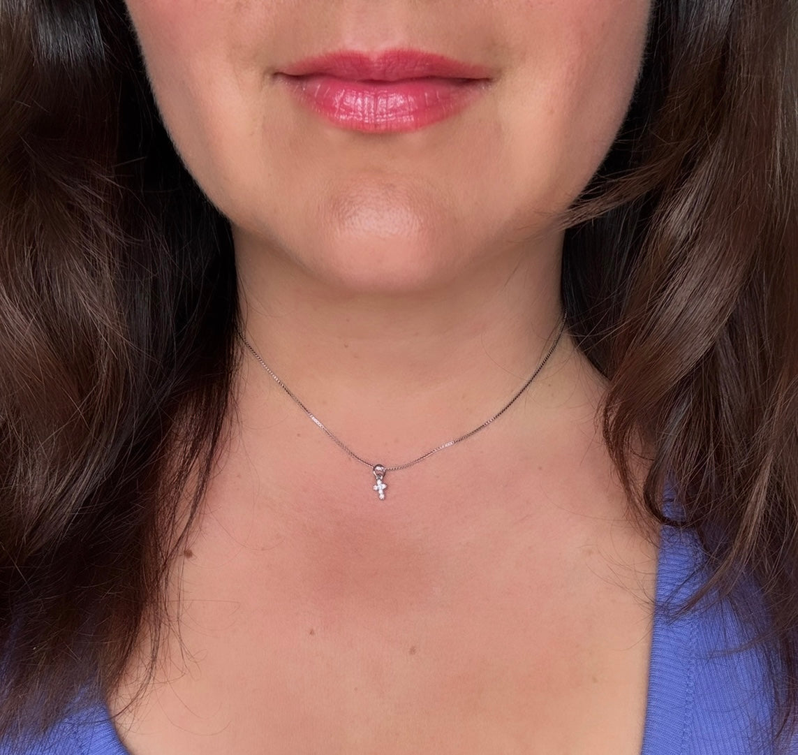 Silver cross necklace