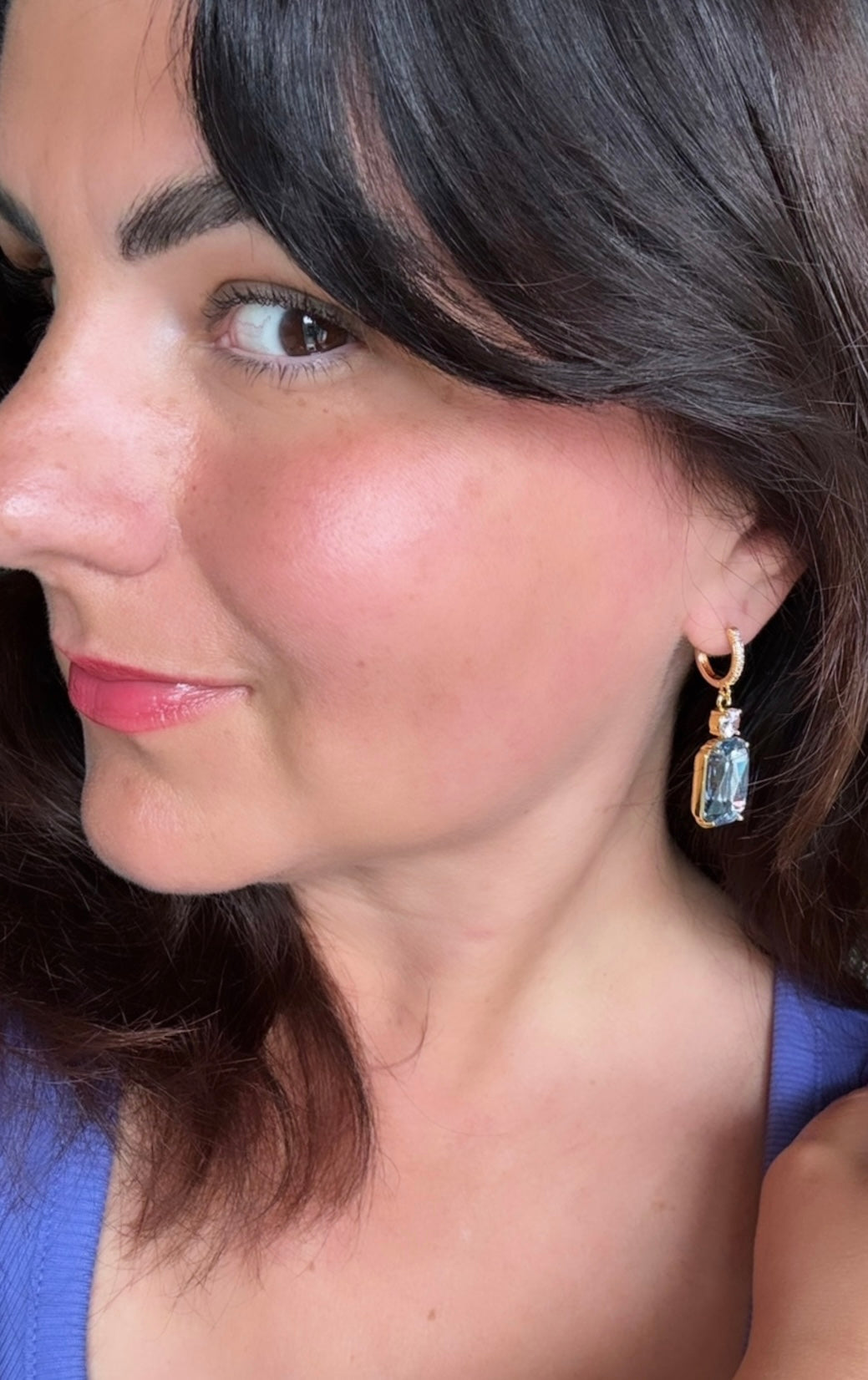 Green crystal earrings