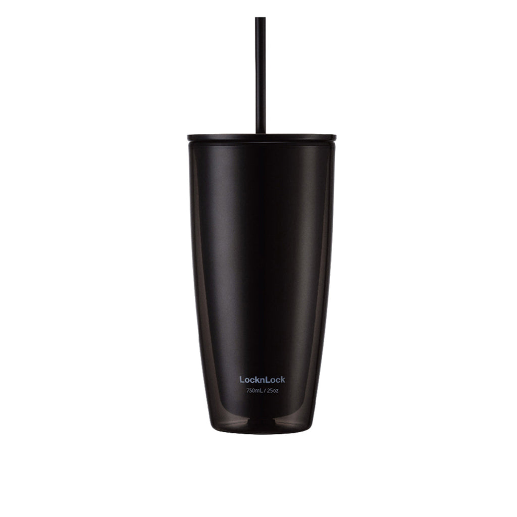 Ice Master 750ml Black Double Straw Cup-0