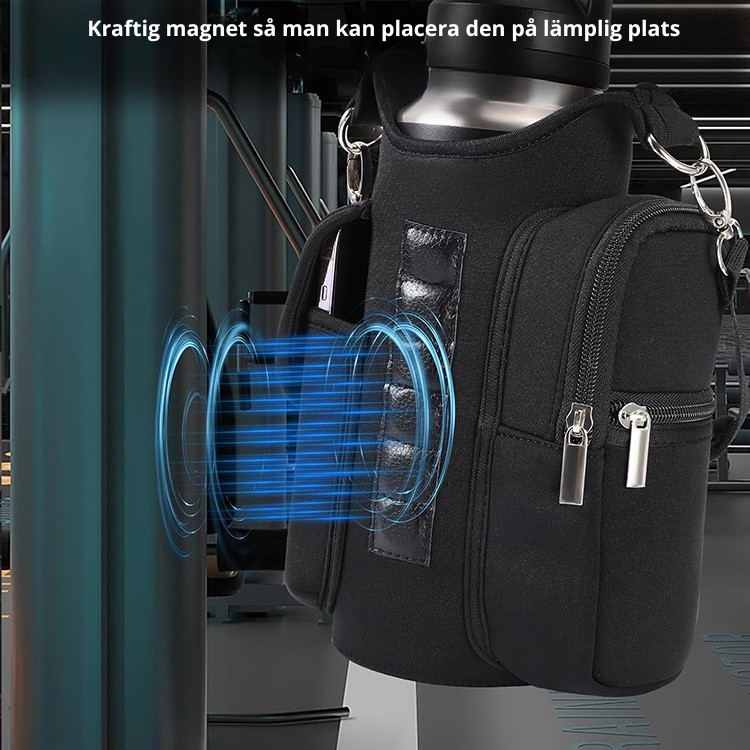 Magnetisch-Vatenflaskväska – träningsväska med fickor &amp; axelrem