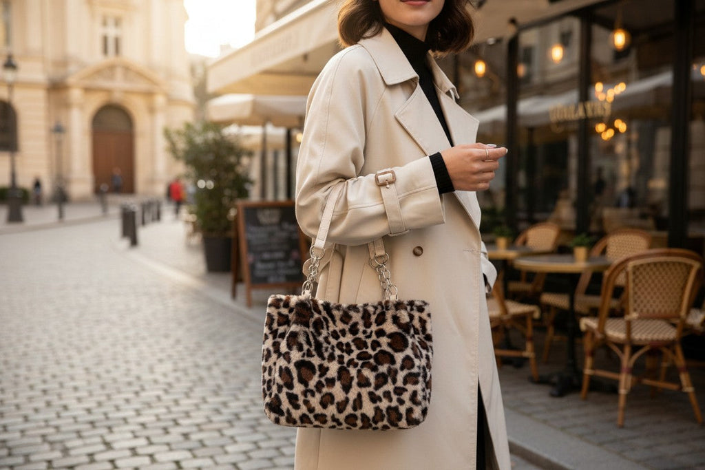 Handgemalte Leoparden – Trendiges Gewand mit Kedjedetalj 