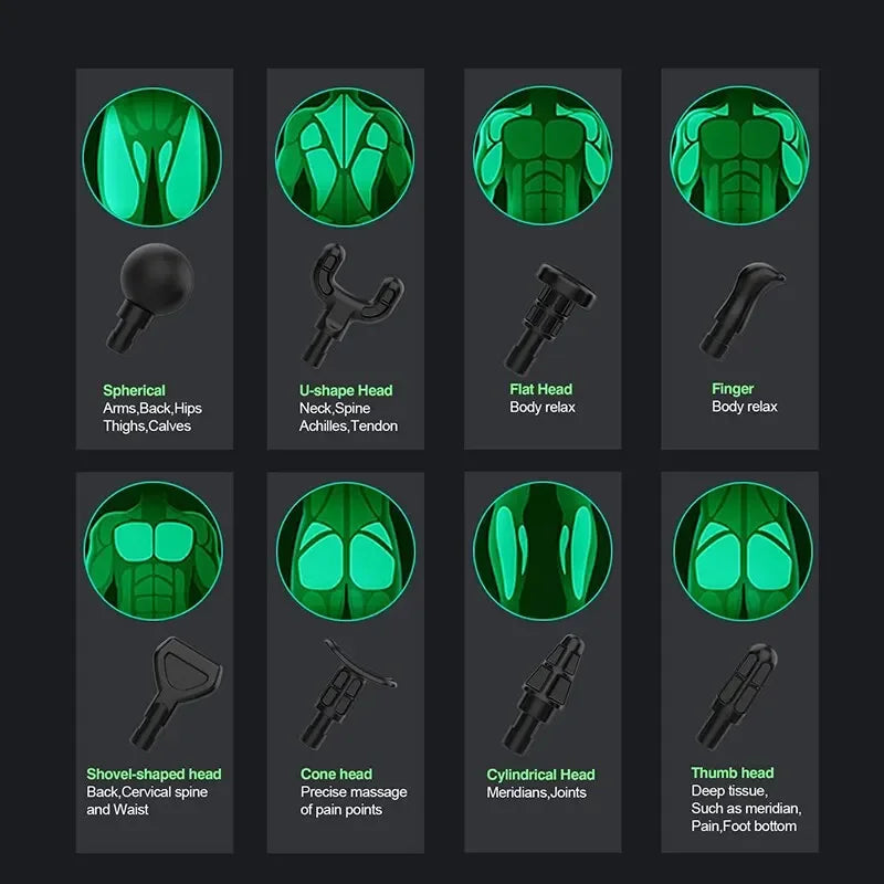 8-Head Electric Massage Gun for Deep Tissue Relief