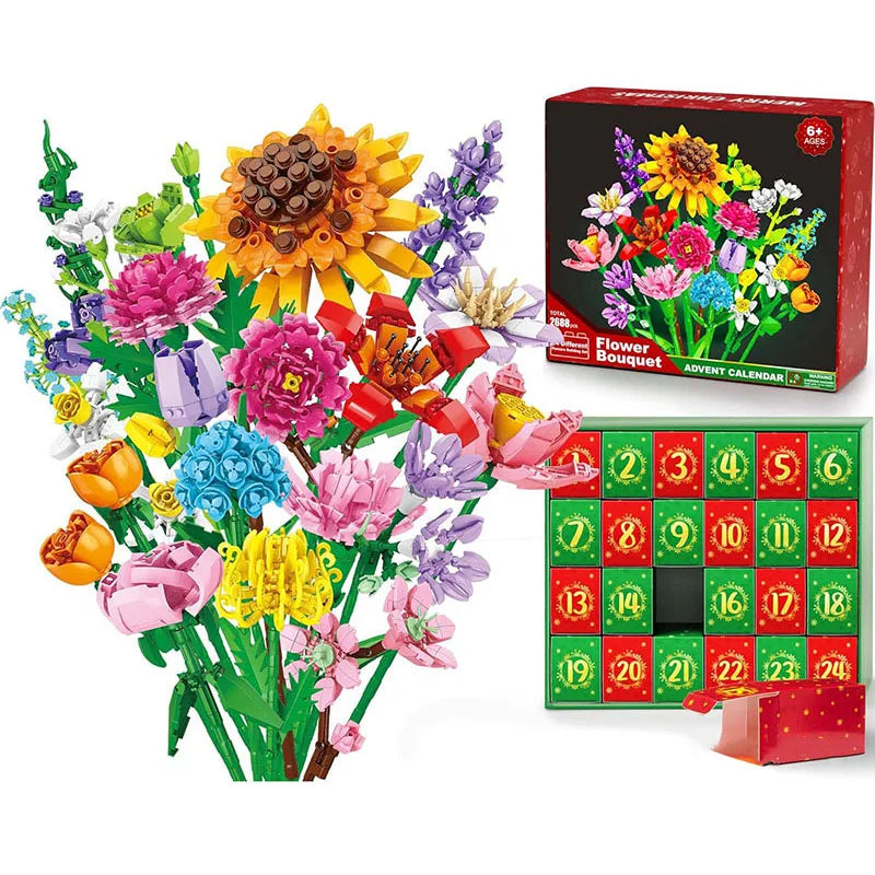 Flower Bouquet Building Block Advent Calendar 2025 – 24 Days of Festive Surprises