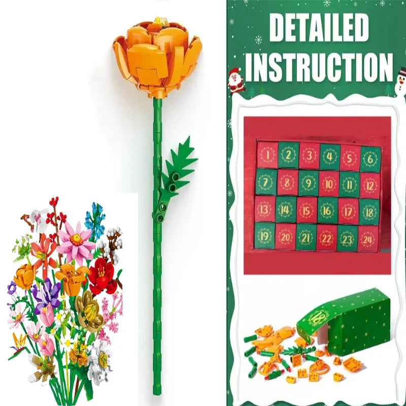 Flower Bouquet Building Block Advent Calendar 2025 – 24 Days of Festive Surprises