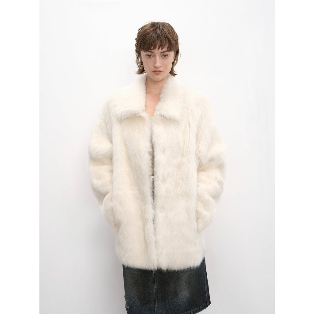 "Autumn Exclusive" Imported Tuscan sheepskin short lapel fur coat