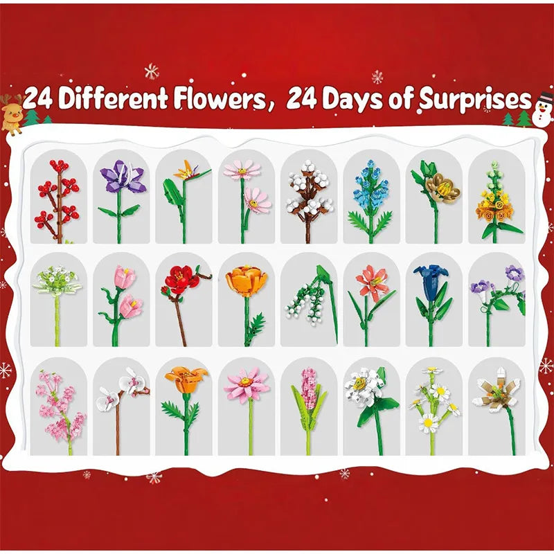 Flower Bouquet Building Block Advent Calendar 2025 – 24 Days of Festive Surprises