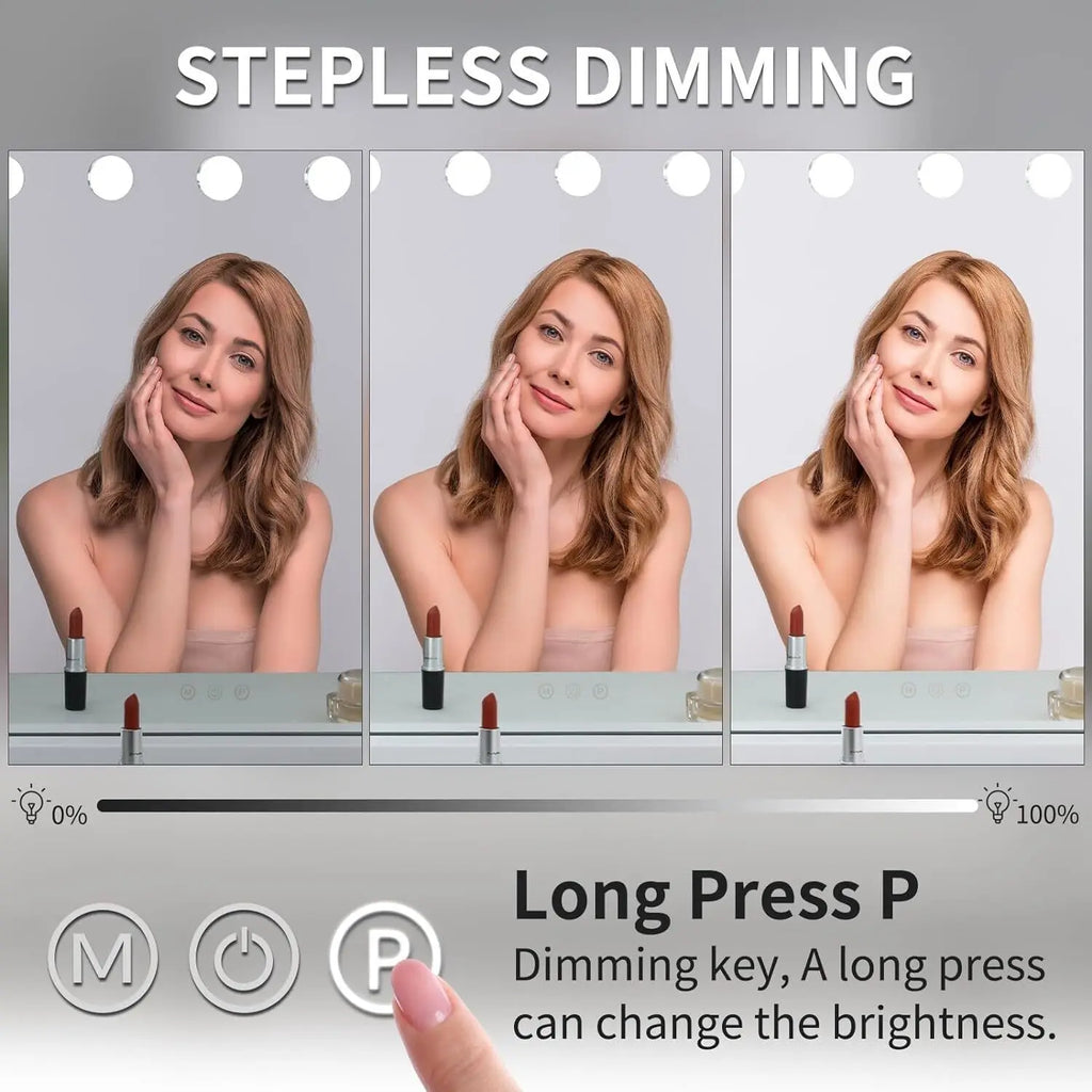 Dimmable Hollywood Vanity Mirror with LED Lights