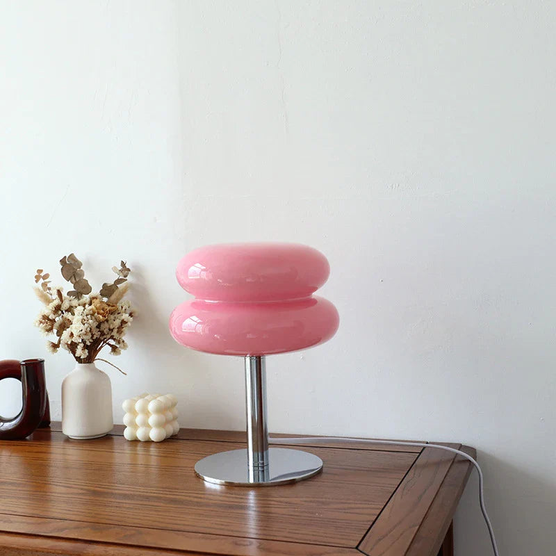 Tischlampe aus Macaron-Glas