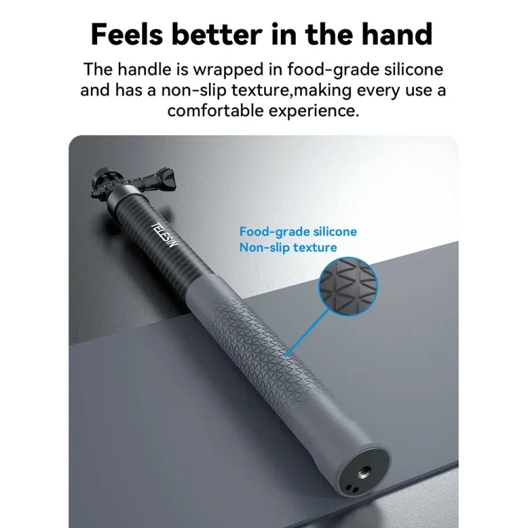 TELESIN 3M Kolfiber Selfie Stick Monopod med 1/4"-Gänga