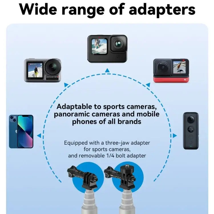 TELESIN 3M Kolfiber Selfie Stick Monopod med 1/4"-Gänga