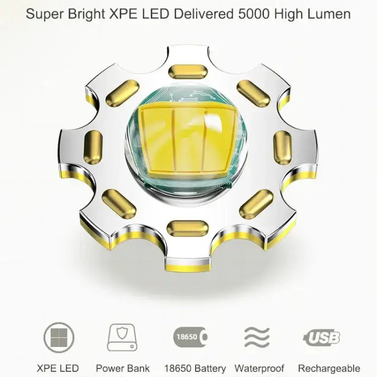 Uppladdningsbar LED-ficklampa 2600mAh – Zoomfunktion, vattentät och kraftfull belysning