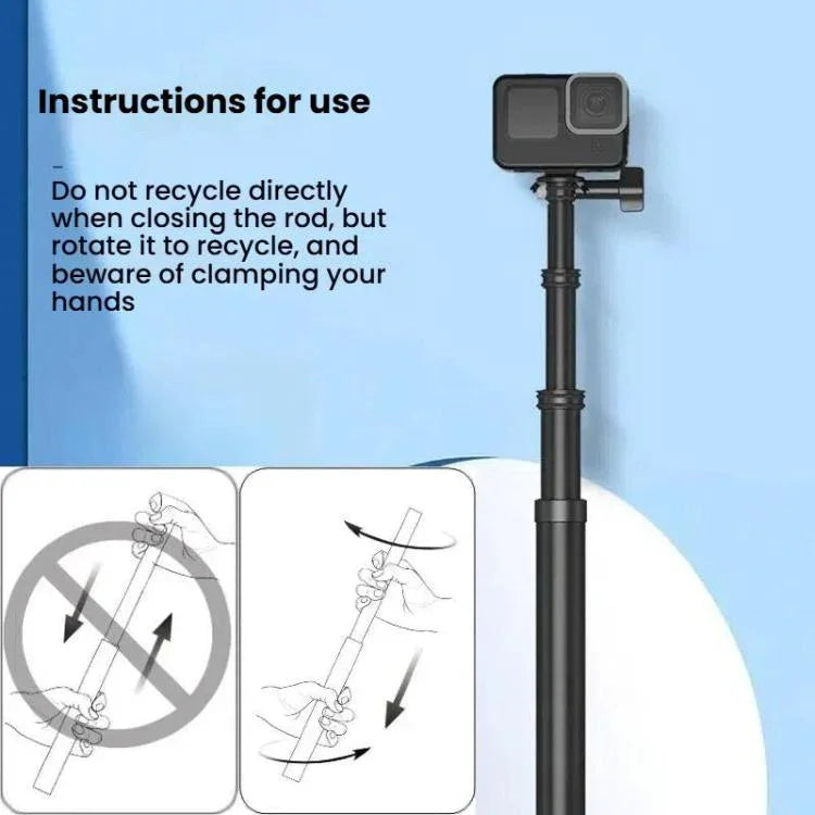 TELESIN Gen 2 2,7 m Kolfiber Selfie Stick